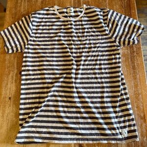 Quiksilver Men’s Striped Pocket T-Shirt (Black & White, Size Large)